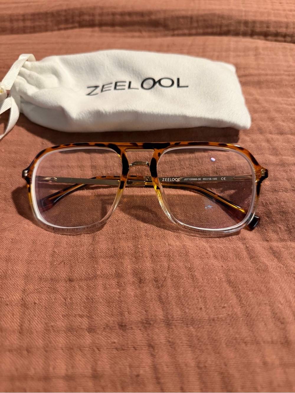 Zeelool Tortoiseshell aviator Square Glasses frames